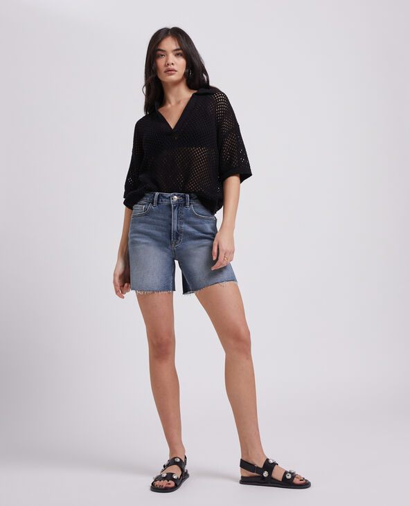 Bermuda en jean raw cut bleu - Pimkie