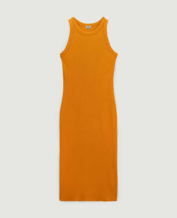 Robe débardeur maille côtelée camel - Pimkie