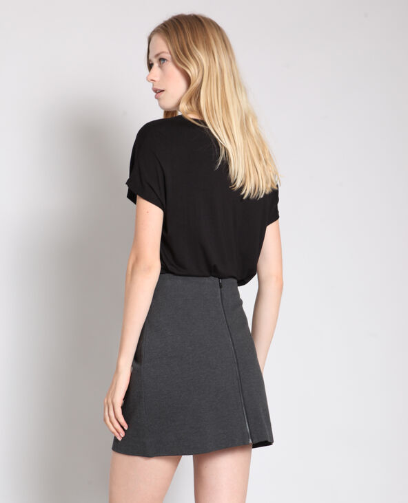 T-shirt à col V noir - Pimkie