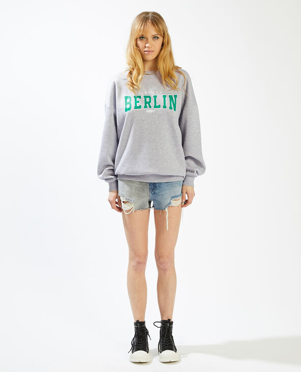 Sweat oversize gris chiné - Pimkie