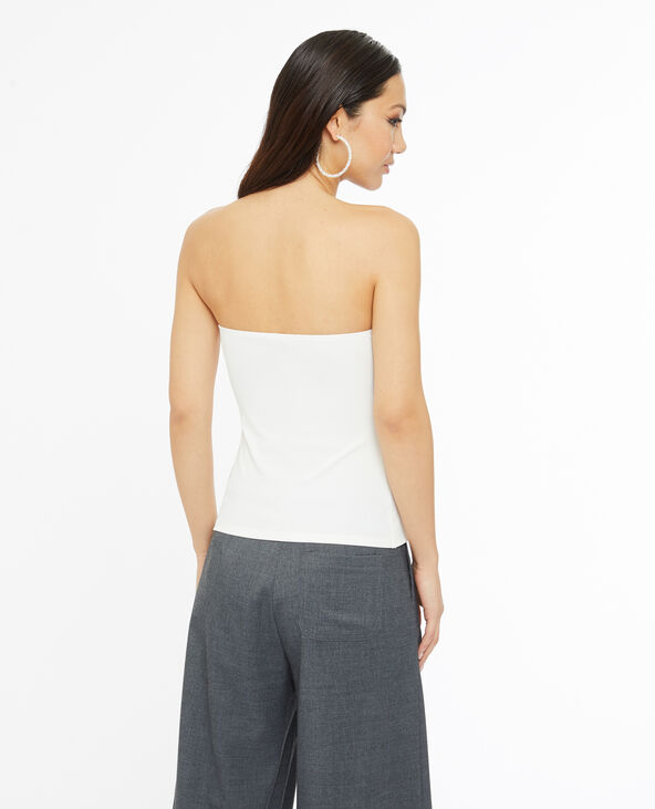 Top bustier en maille côtelée blanc - Pimkie