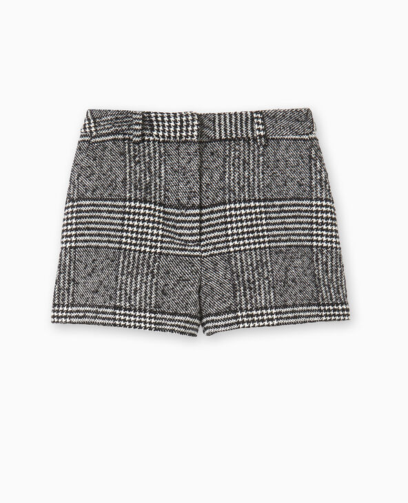Short city en tweed prince de Galles noir - Pimkie