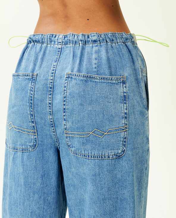 Pantalon denim parachute bleu - Pimkie