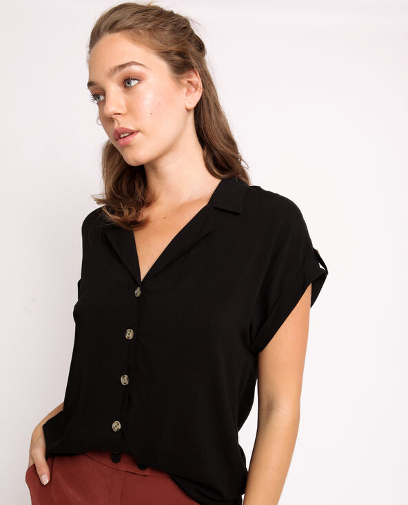 Chemise manche courte noir outlet