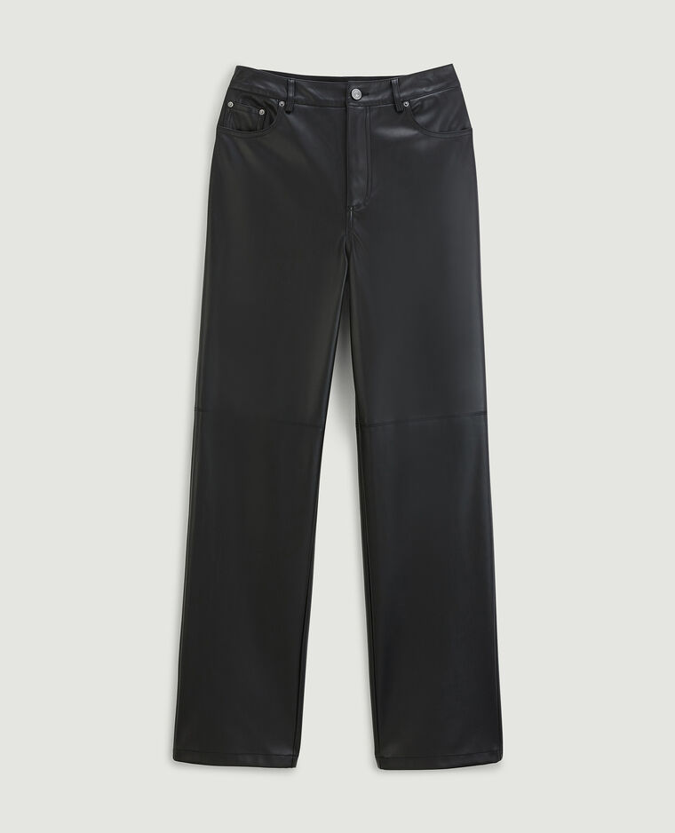 Pantalon droit en simili cuir SMALL noir - Pimkie