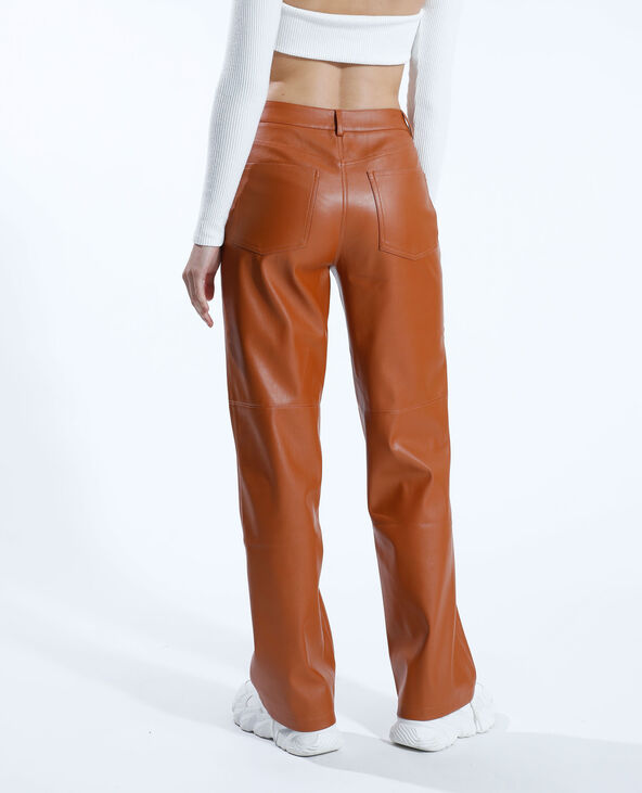 Pantalon simili cuir camel femme on sale