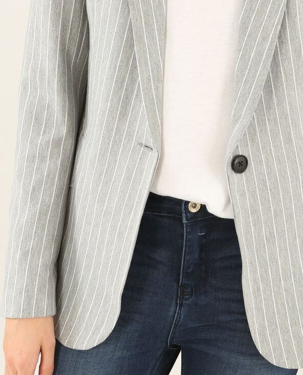 Blazer à rayures gris foncé - Pimkie
