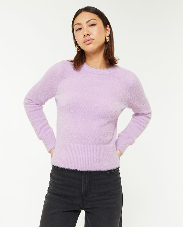 Pull en maille poilue et extensible lilas - Pimkie