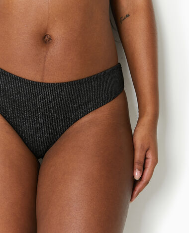 Bas de maillot de bain culotte avec lurex noir - Pimkie