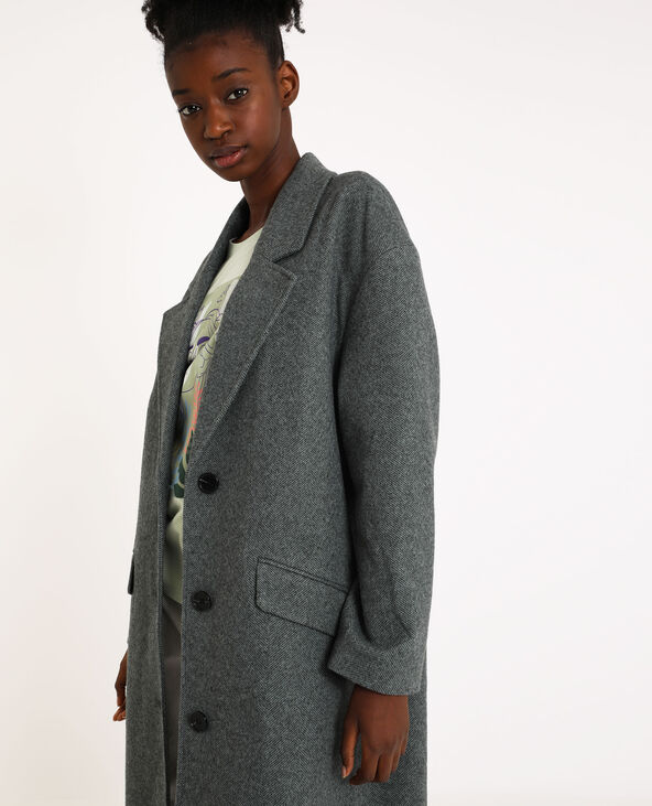 Manteau long droit vert kaki - Pimkie