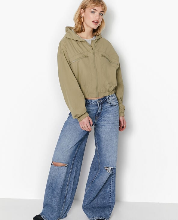 Blouson léger avec capuche vert kaki - Pimkie