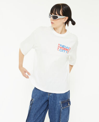 T-shirt oversize imprimé blanc - Pimkie