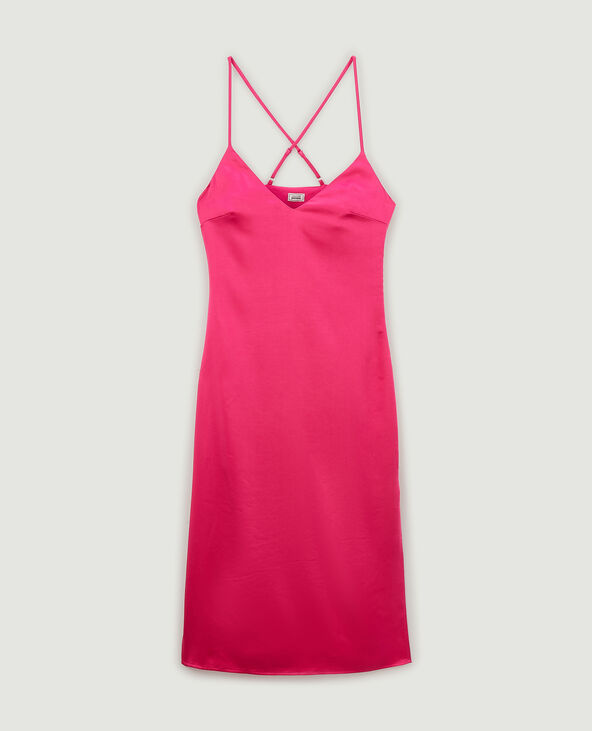 Robe longue satinée rose fuchsia - Pimkie
