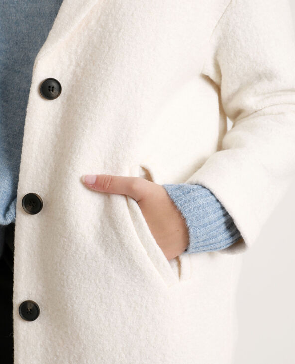 Manteau long avec laine écru - Pimkie