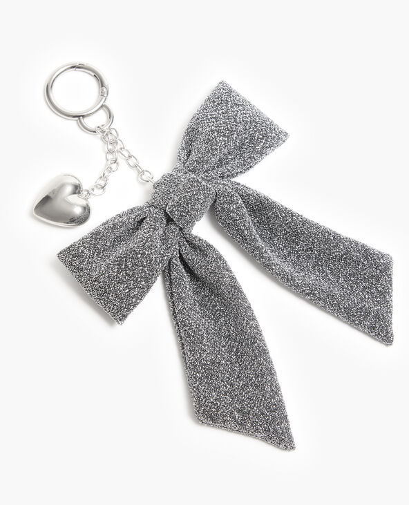 Déco de sac nœud silver et cœur argenté - Pimkie