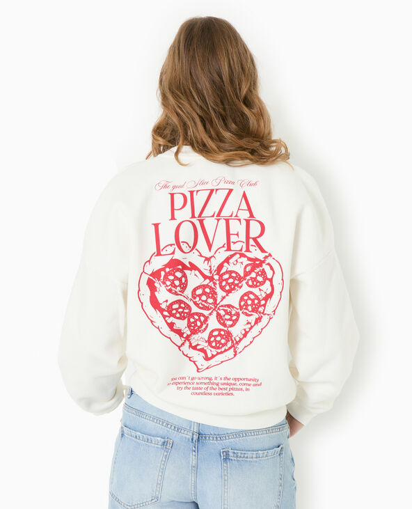 Sweat oversize avec print poitrine et dos blanc - Pimkie