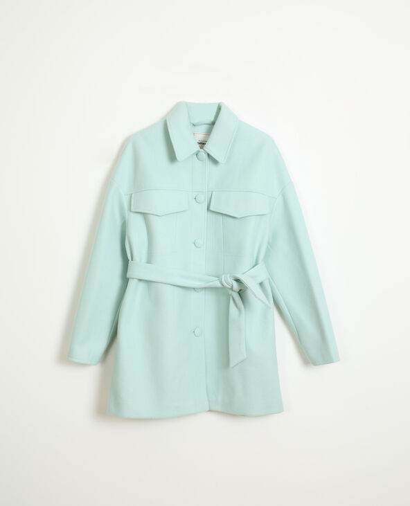 Manteau drap de laine vert de gris - Pimkie