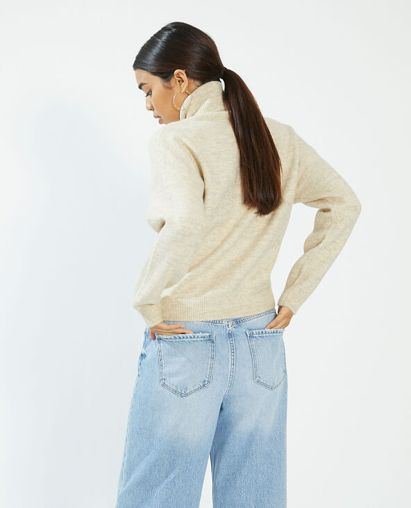 Pull col roulé beige chiné - Pimkie
