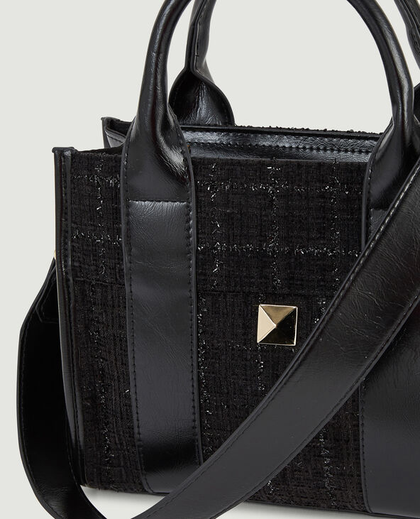 Sac carré bi-matière noir - Pimkie