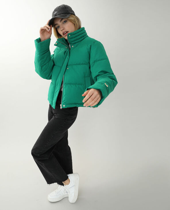 Doudoune col montant vert foncé - Pimkie