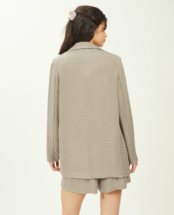 Veste blazer effet lin camel - Pimkie