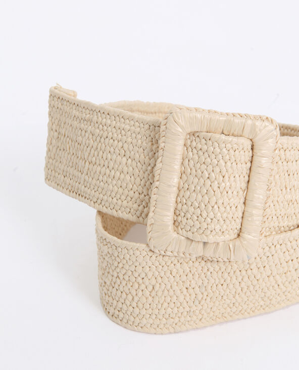 Ceinture large en paille beige - Pimkie