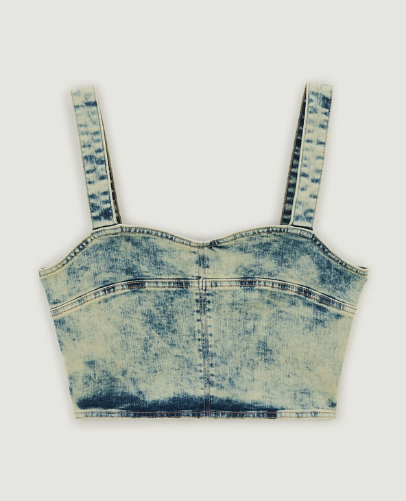Brassière en jean bleu - Pimkie