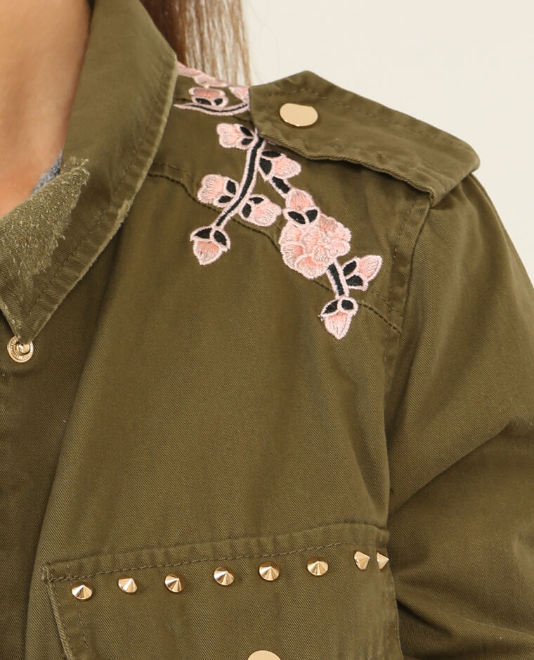 Veste brodée vert kaki - Pimkie