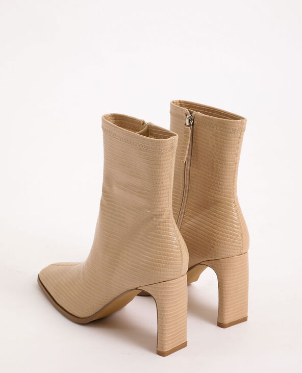 Bottines a sale talons beige