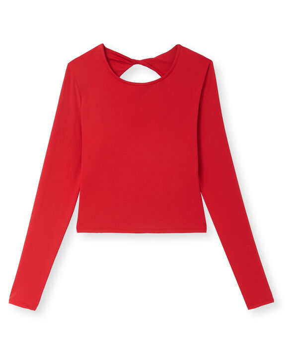 Top manches longues avec dos ouvert rouge - Pimkie
