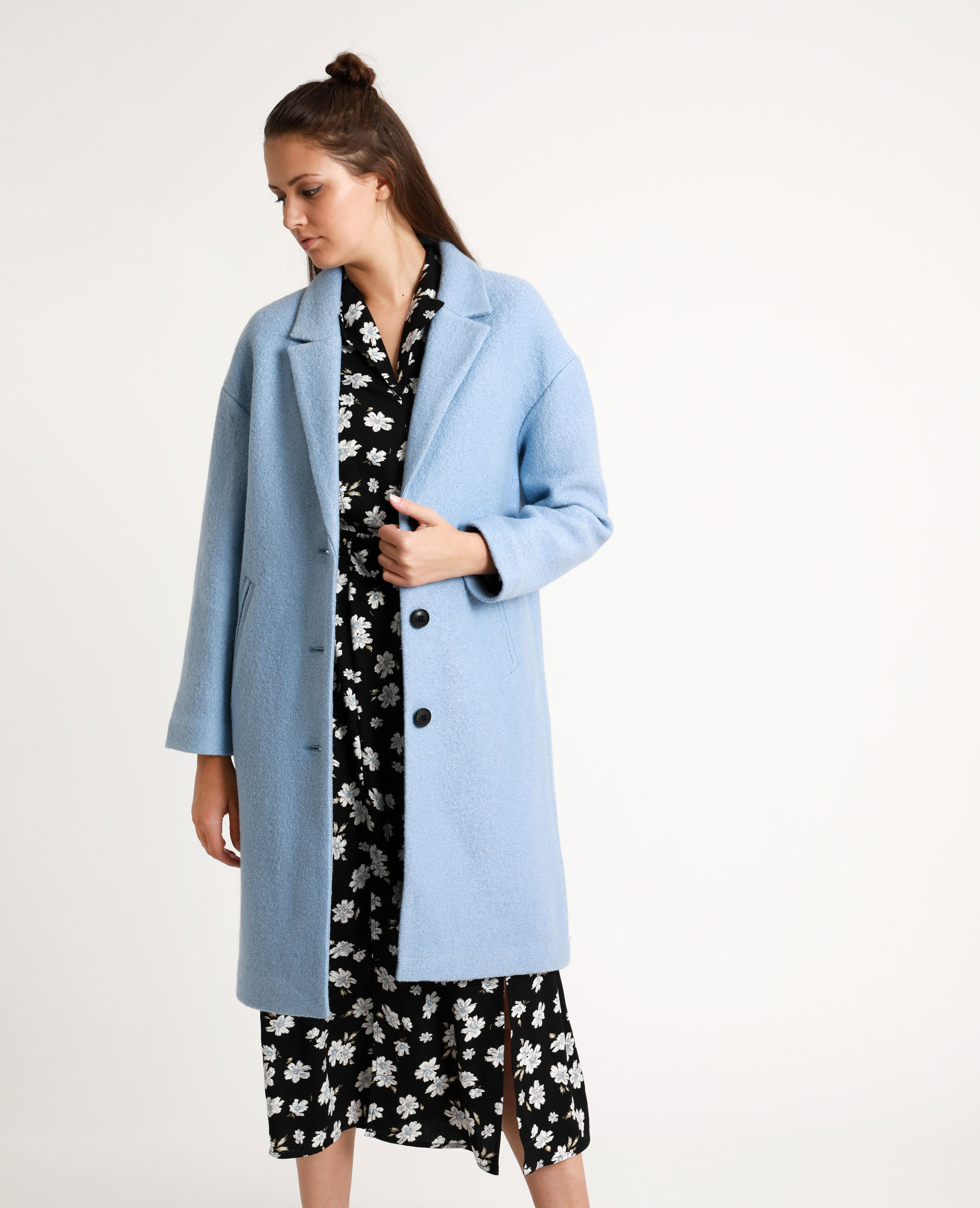 Manteau long bleu