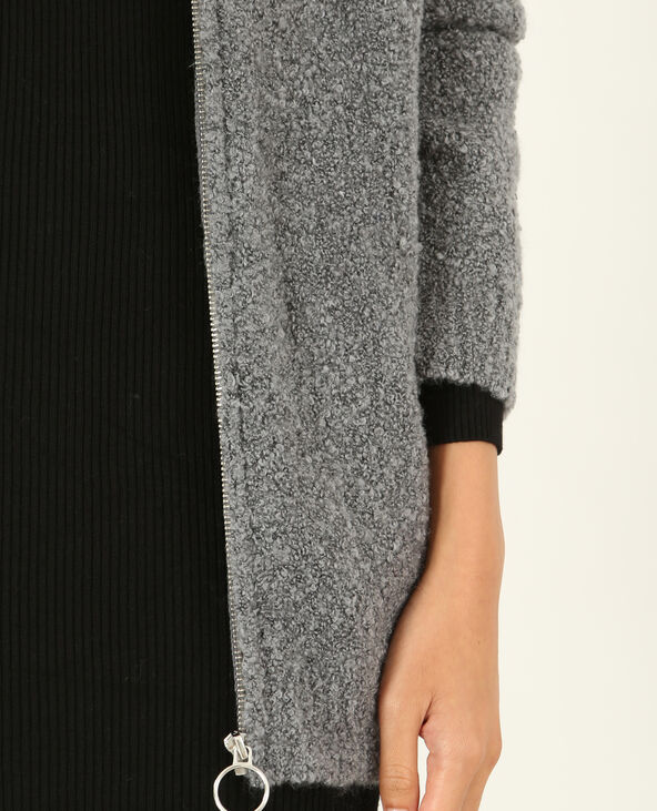 Long gilet zippé gris chiné - Pimkie