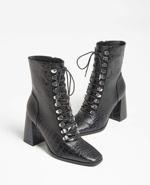 Bottines lacées noir - Pimkie