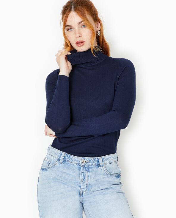 Pull à col roulé bleu marine - Pimkie
