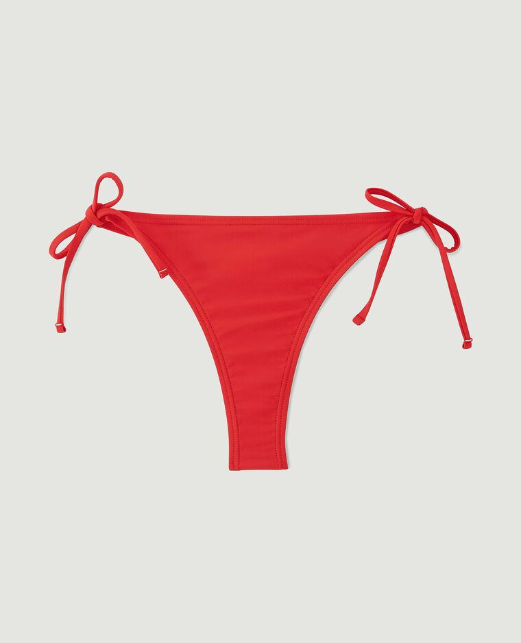 Bas de maillot tanga avec nouettes rouge - Pimkie