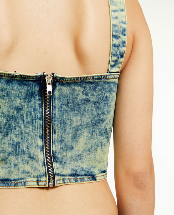 Brassière en jean bleu - Pimkie