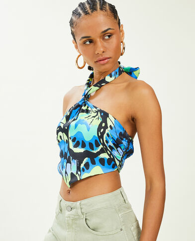 Top dos-nu esprit foulard vert - Pimkie