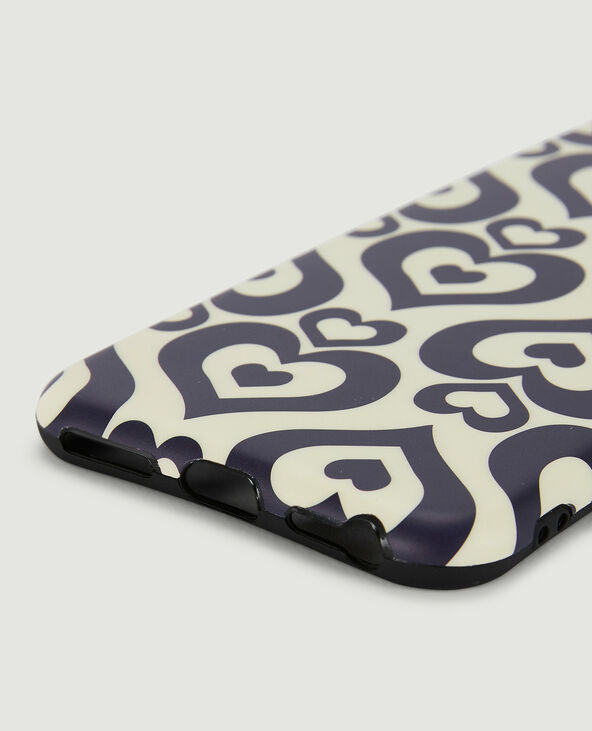 Coque iPhone "cœurs" blanc - Pimkie