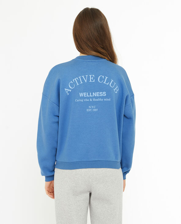 Sweat oversize avec print devant et dos bleu foncé - Pimkie