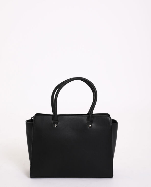 Sac cabas en faux cuir noir - Pimkie