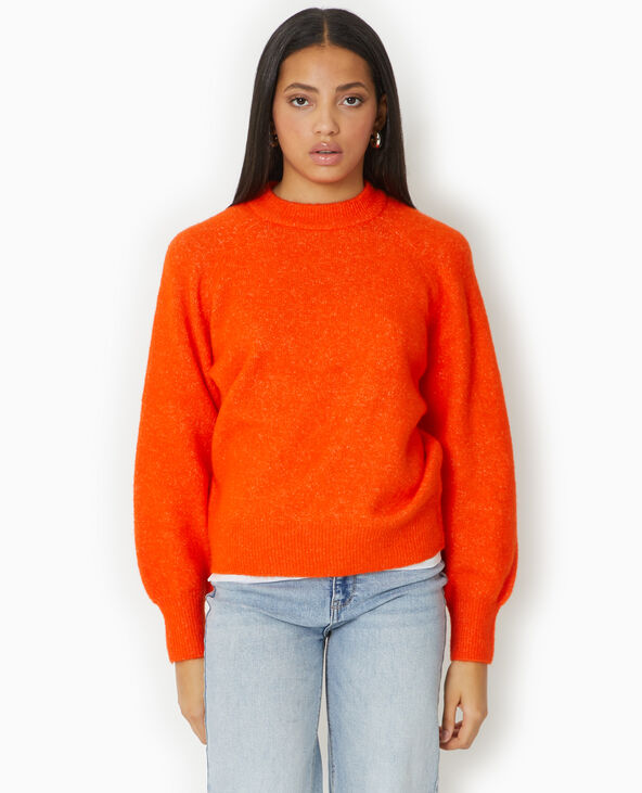Pull oversize col rond manches raglan orange - Pimkie