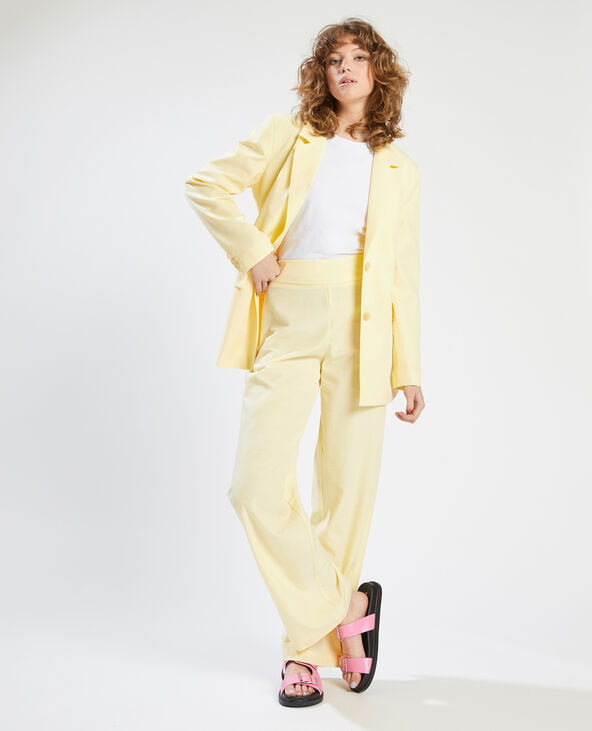 Pantalon fluide jaune best sale femme