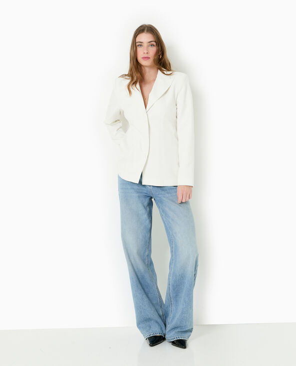 Veste blazer cintrée avec boutons pressions blanc - Pimkie