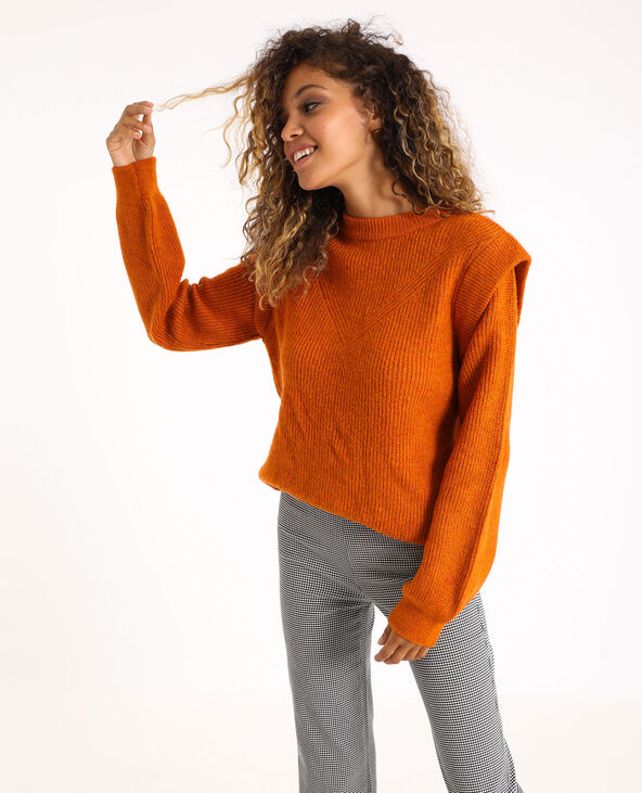 Pull à épaulettes marron - Pimkie