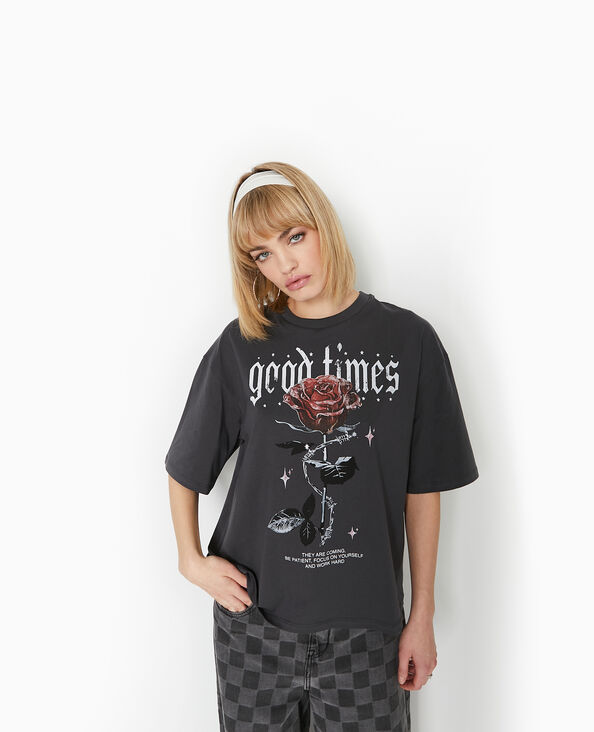 T shirt femme long online et large