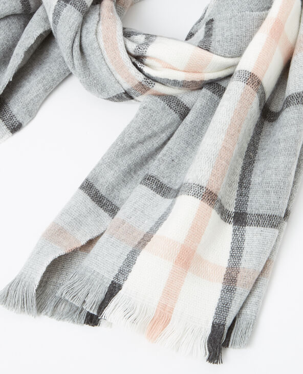 Echarpe plaid à carreaux beige - Pimkie