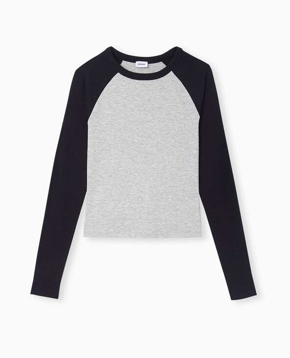 T-shirt manches longues raglan noir - Pimkie