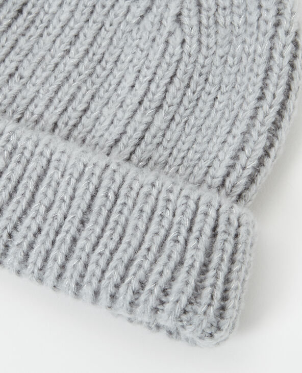 Bonnet à pompon gris foncé - Pimkie
