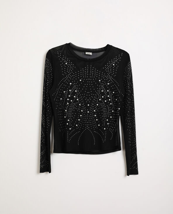 Top avec brillants noir - Pimkie