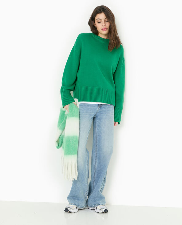 Pull oversize avec grands bord-côtes vert - Pimkie